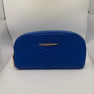 Blue Textured Women's Wristlet